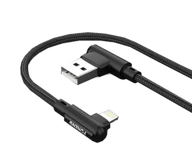 Кабель Foneng X70 90-дюймовый Angle Gaming Cable (3A) USB - Lightning 1м Black (X70-CA-DAG-IP)